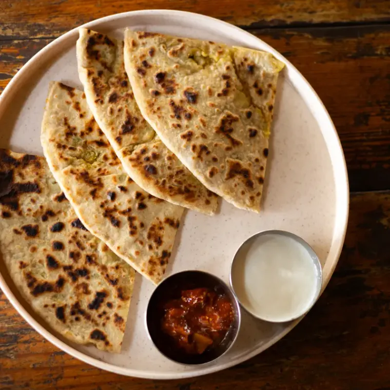Aloo Paratha as it is served at A2.