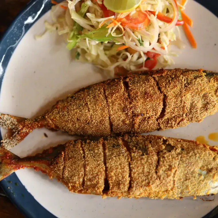 Bangda Rava Fry as it is served at A2.