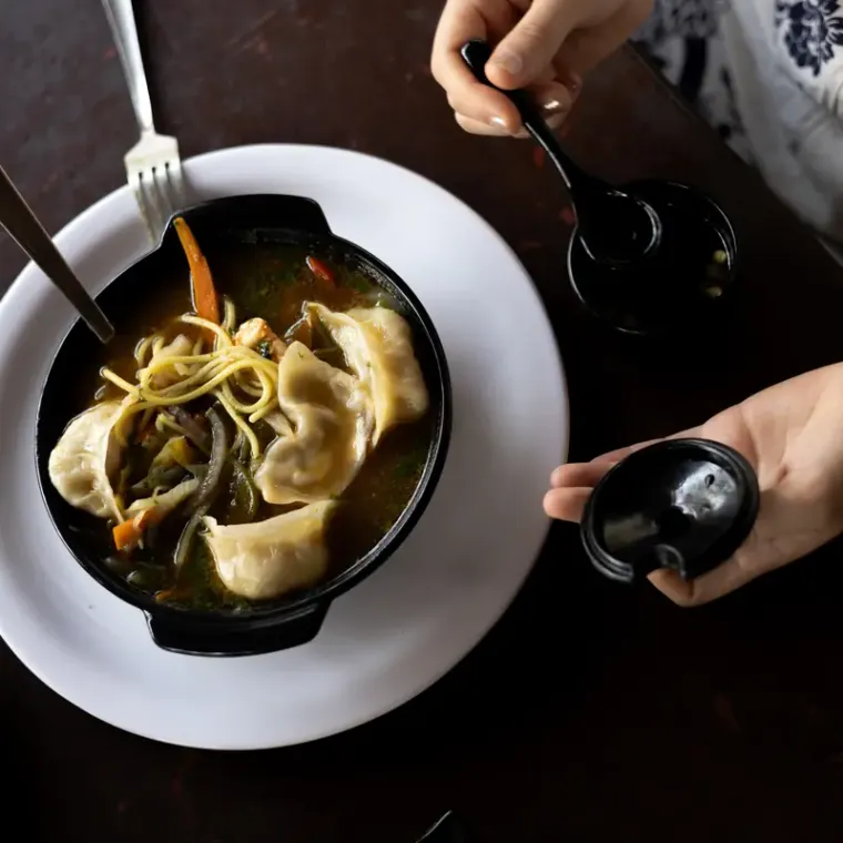 Momos as it is served at A2.